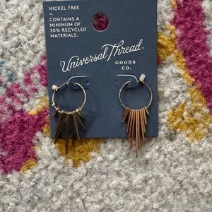 Universal Thread Gold Fringe Hoop Earrings